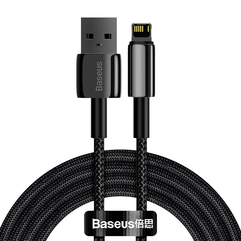 Baseus Tungsten Gold kabel USB til iP 2.4A 2m (sort)