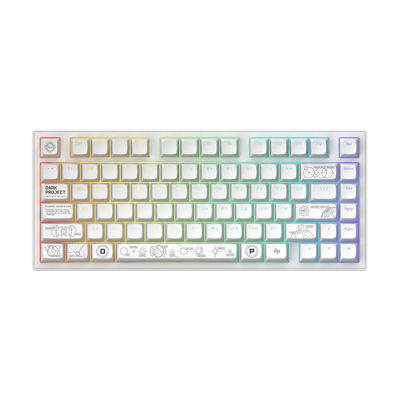 Dark Project ALU Terra Nova hvid - trådløst gamingtastatur (ANSI UA)