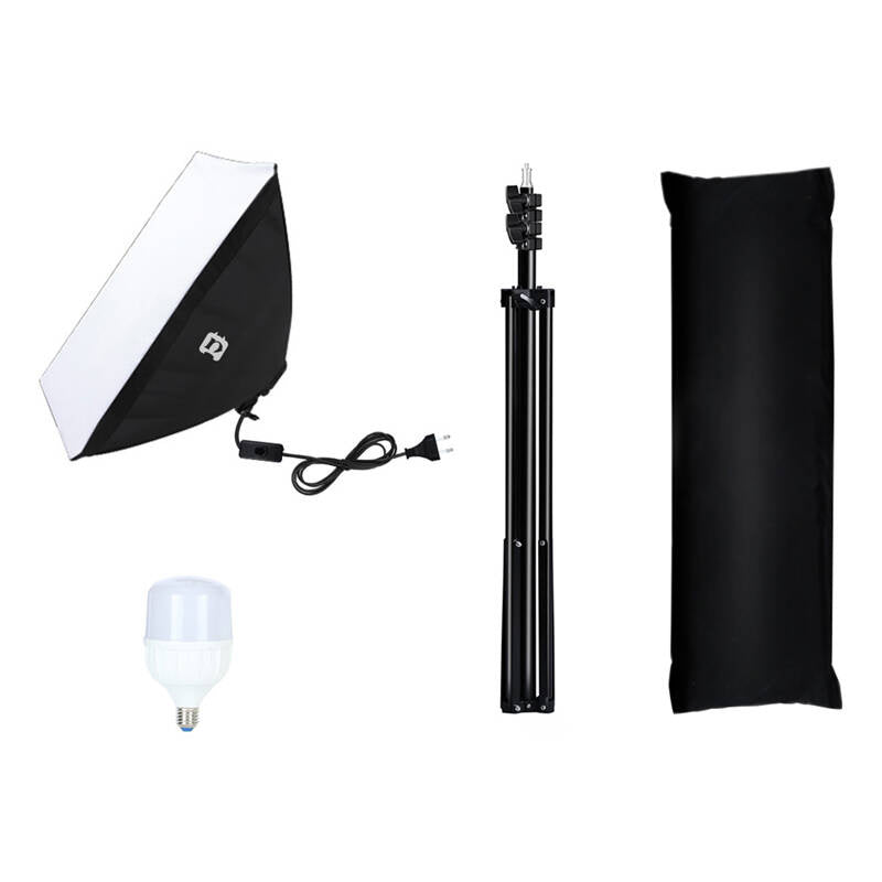 Puluz studiesæt LED-softbox 50x70cm, stativ, LED-pære 1 stk. PU5070EU