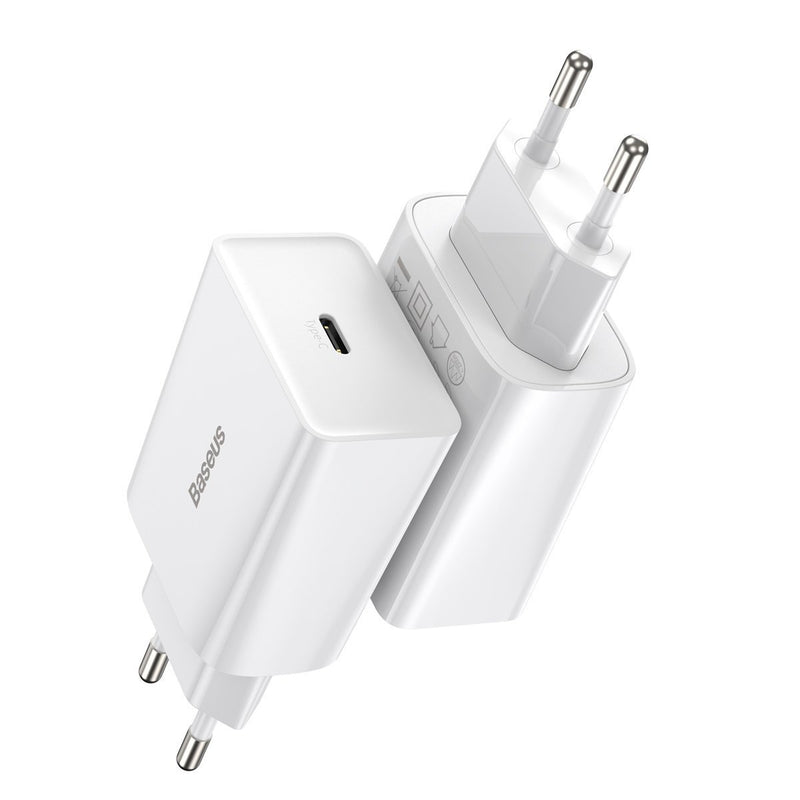 Baseus Speed Mini hurtiglader, USB-C, PD, 3 A, 20 W (hvid)