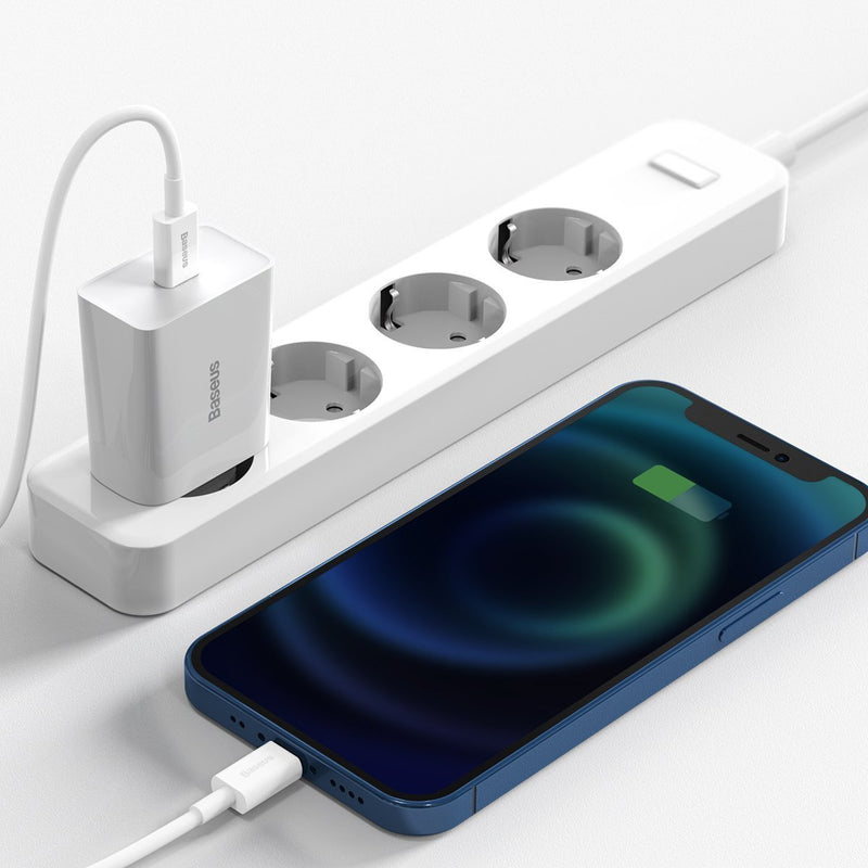 Baseus Speed Mini hurtiglader, USB-C, PD, 3 A, 20 W (hvid)