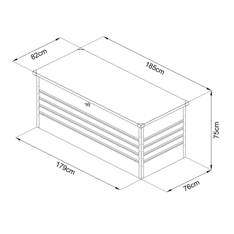 AXI Miles Metal Opbevaringsboks 1000 Antracit - 185x82x75cm
