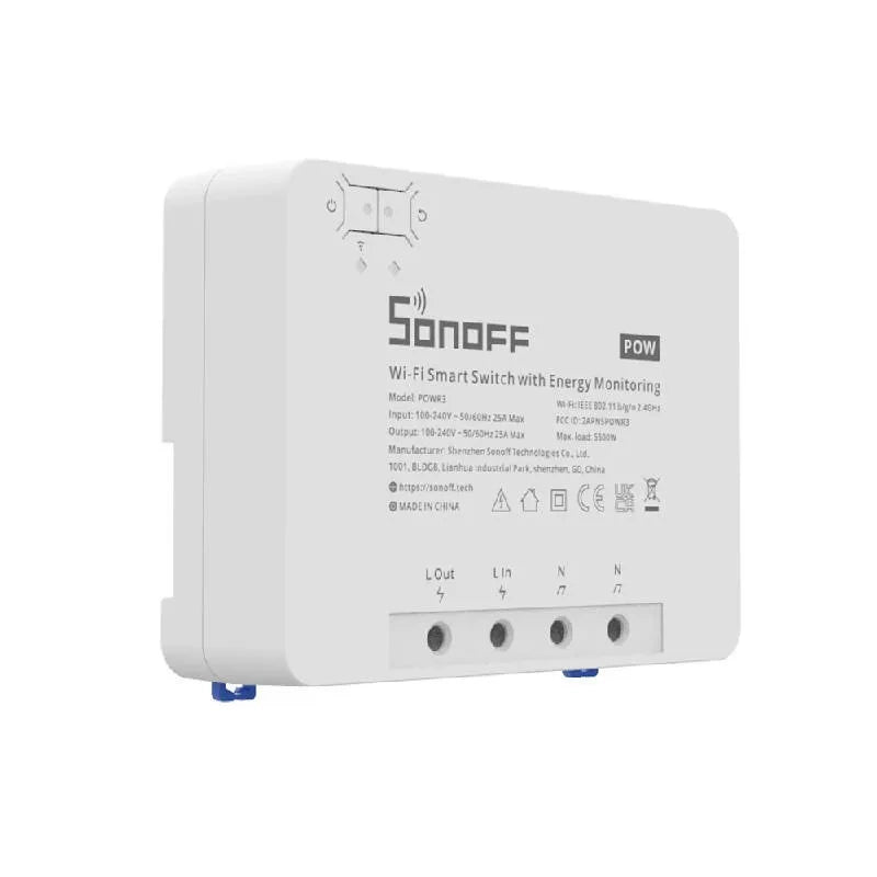 Sonoff POWR3 smart WiFi-kontakt med strømmålingsfunktion