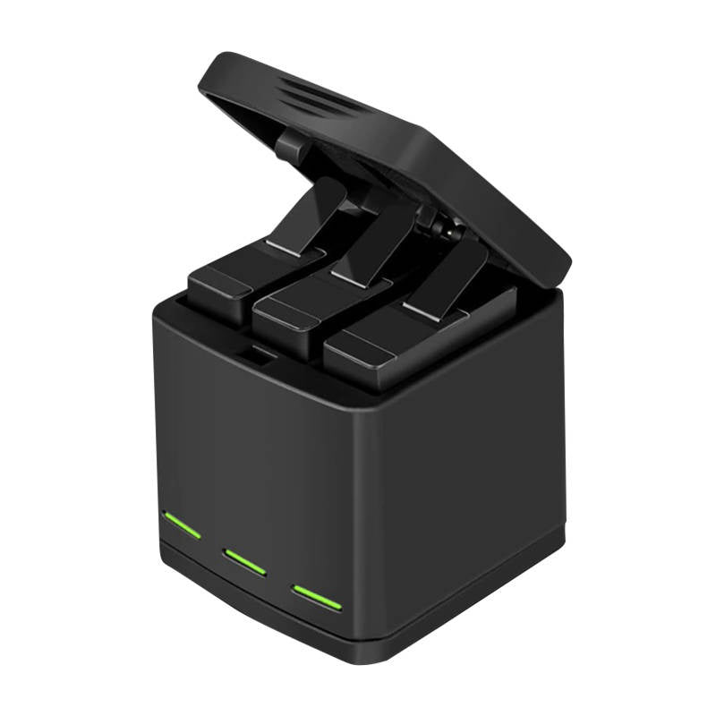 Telesin Box tre-kanals lader til GoPro Hero 5/6/7/8 + 2 batterier (GP-BNC-801)