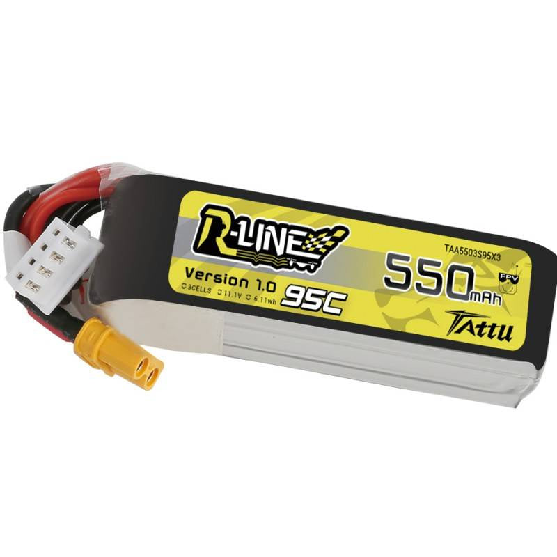 Tattu R-Line batteri 550mAh 11.1V 95C 3S1P XT30