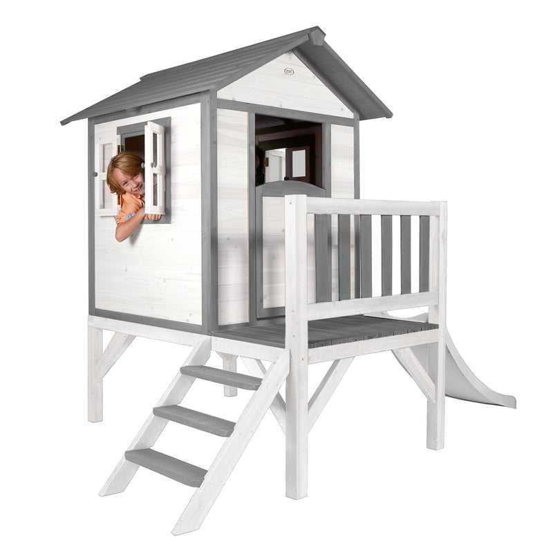 AXI Lodge XL Legehus Classic - Hvid Rutsjebane