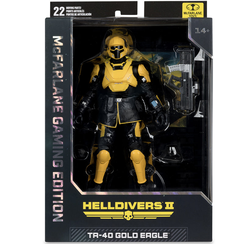 Helldivers 2 T4-40 Gold Eagle 7 tommer actionfigur McFarlane Gaming Edition