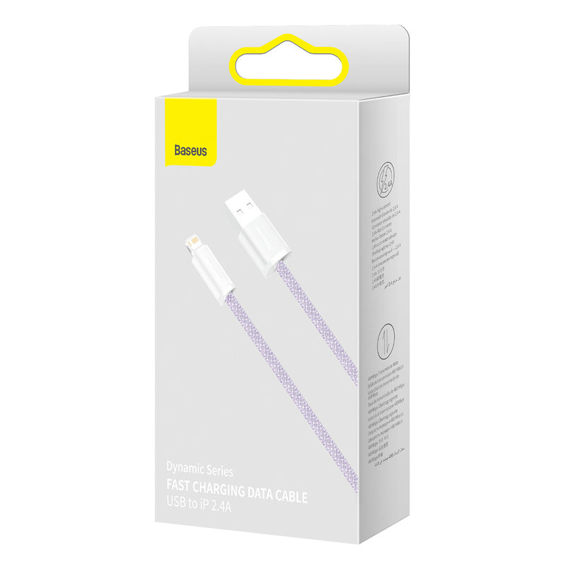 Baseus Dynamic kabel USB til Lightning, 2.4A, 2m (lilla)