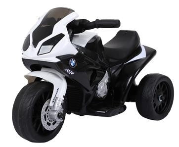 BMW S1000 RR motorcykel 6V med lædersæde - Sort