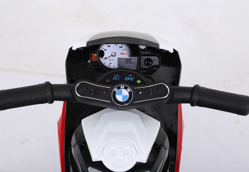 BMW S1000 motorcykel 6V med lædersæde - Rød