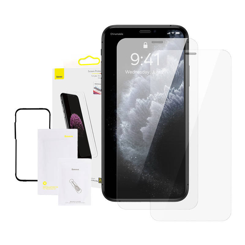 Baseus 0.3mm hærdet glas med fuld dækning (2 stk.) til iPhone XS Max/11 Pro Max 6.5 tommer