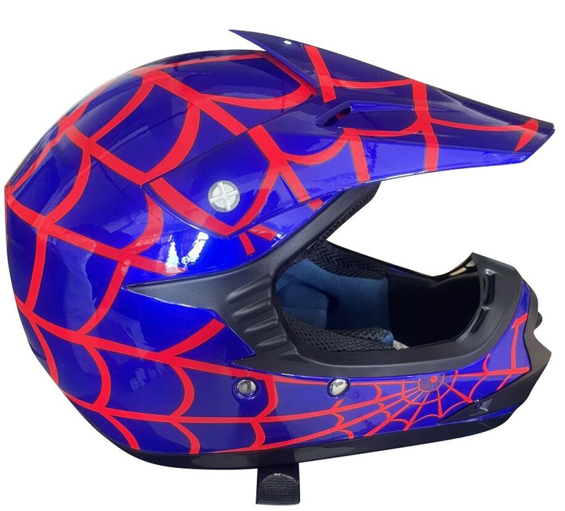 Crosserhjelm til børn - Spiderblue