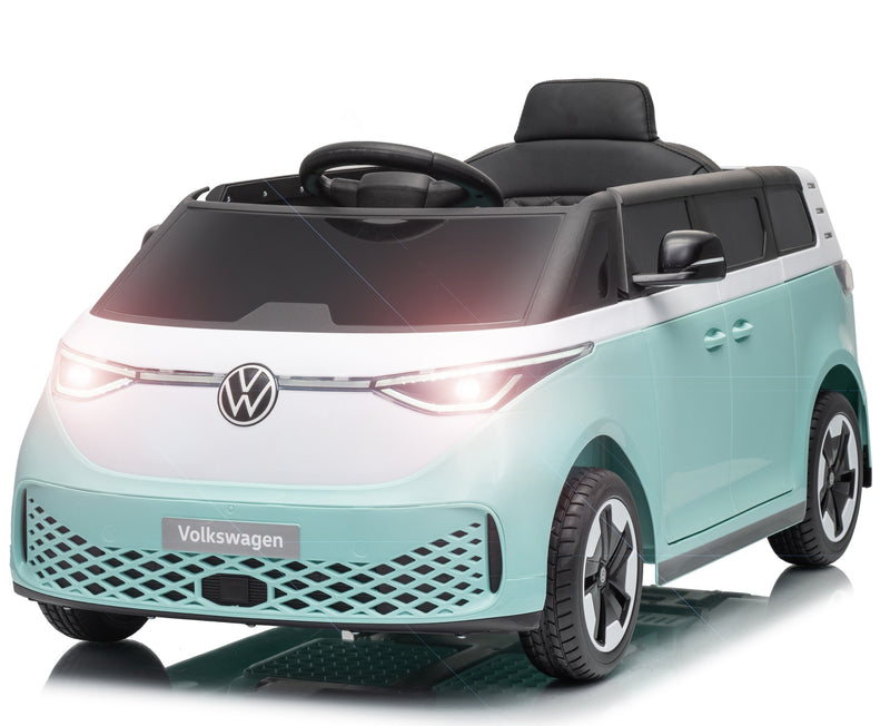 VW ID Buzz Elbil Til børn 22,2V m/Gummihjul, Lædersæde 2.4G