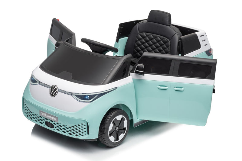 VW ID Buzz Elbil Til børn 22,2V m/Gummihjul, Lædersæde 2.4G