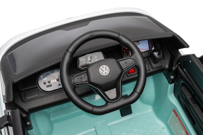 VW ID Buzz Elbil Til børn 22,2V m/Gummihjul, Lædersæde 2.4G
