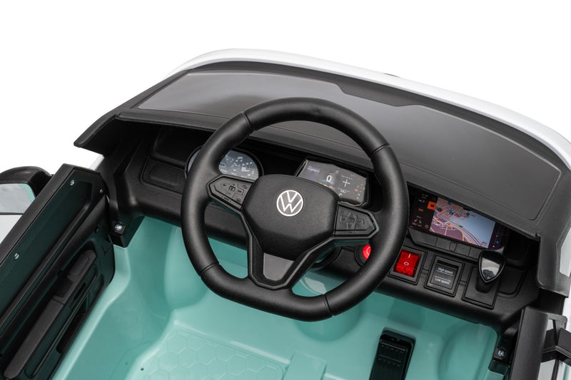 VW ID Buzz Elbil Til børn 22,2V m/Gummihjul, Lædersæde 2.4G