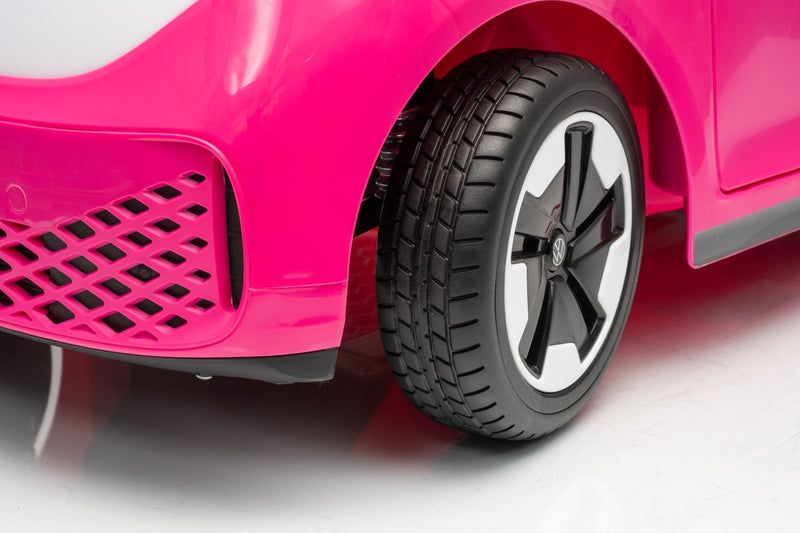 VW ID Buzz Elbil Til børn 22,2V m/Gummihjul, Lædersæde 2.4G Pink