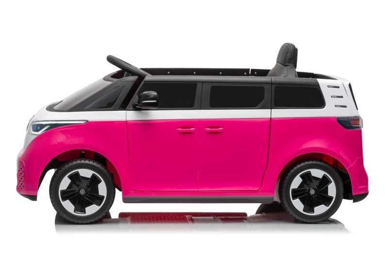 VW ID Buzz Elbil Til børn 22,2V m/Gummihjul, Lædersæde 2.4G Pink
