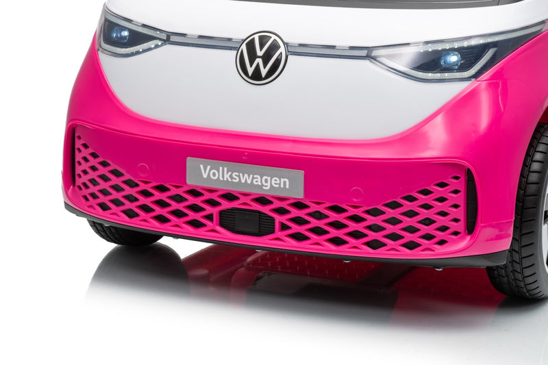 VW ID Buzz Elbil Til børn 22,2V m/Gummihjul, Lædersæde 2.4G Pink