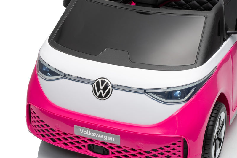 VW ID Buzz Elbil Til børn 22,2V m/Gummihjul, Lædersæde 2.4G Pink