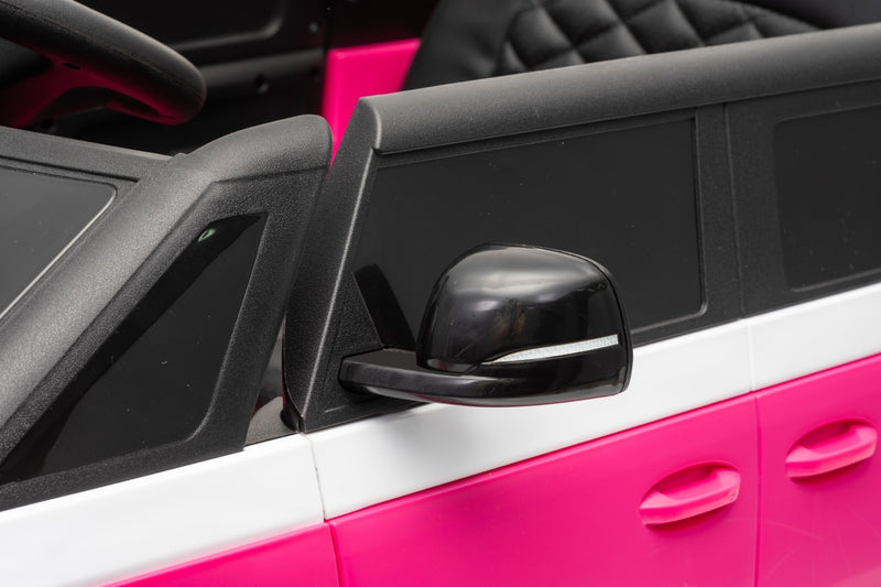 VW ID Buzz Elbil Til børn 22,2V m/Gummihjul, Lædersæde 2.4G Pink
