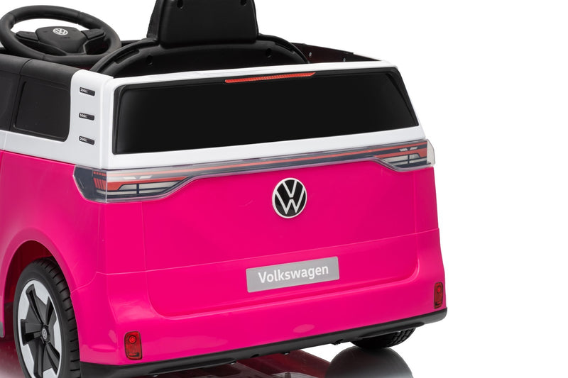VW ID Buzz Elbil Til børn 22,2V m/Gummihjul, Lædersæde 2.4G Pink