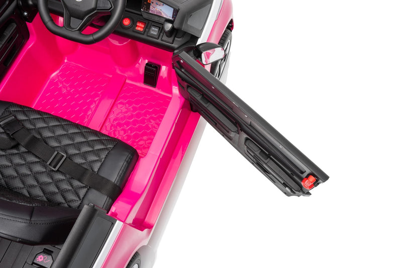 VW ID Buzz Elbil Til børn 22,2V m/Gummihjul, Lædersæde 2.4G Pink