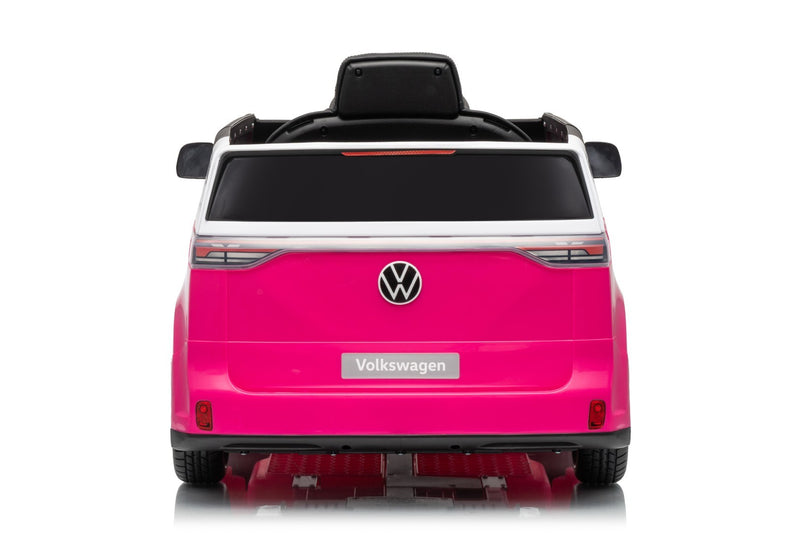 VW ID Buzz Elbil Til børn 22,2V m/Gummihjul, Lædersæde 2.4G Pink