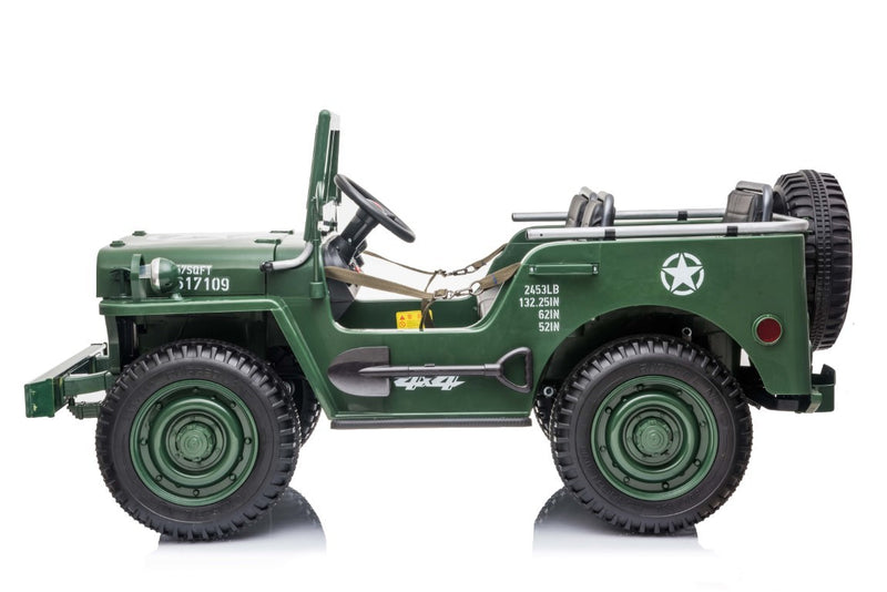 Army Classic Adventure XXL m/3 sæder + 4x24V Motor + Gummihjul
