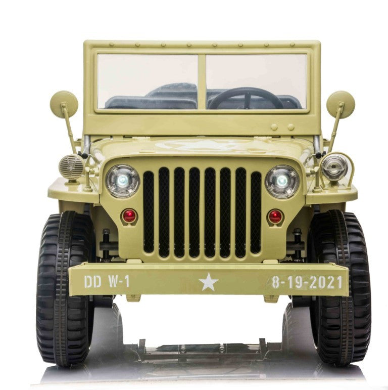 Army Classic Adventure XXL m/3 sæder + 4x24V Motor + Gummihjul, Lysegrøn