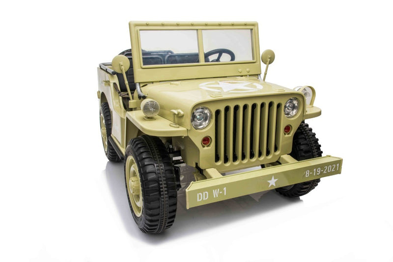 Army Classic Adventure XXL m/3 sæder + 4x24V Motor + Gummihjul, Lysegrøn