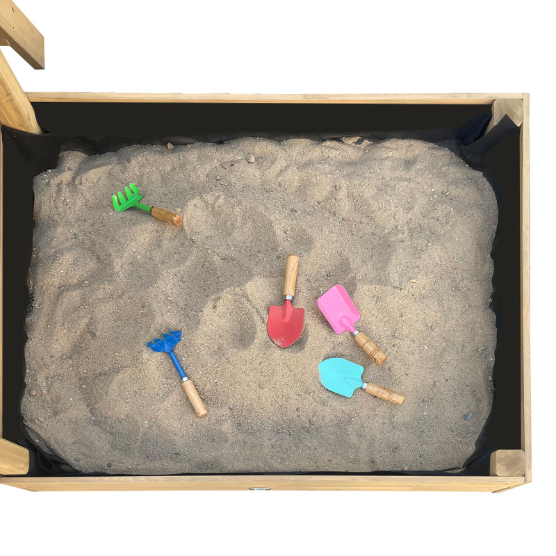 AXI Leah Mini Legetårn med Sandkasse, Picnicbord og Tavle – Grå Rutsjebane