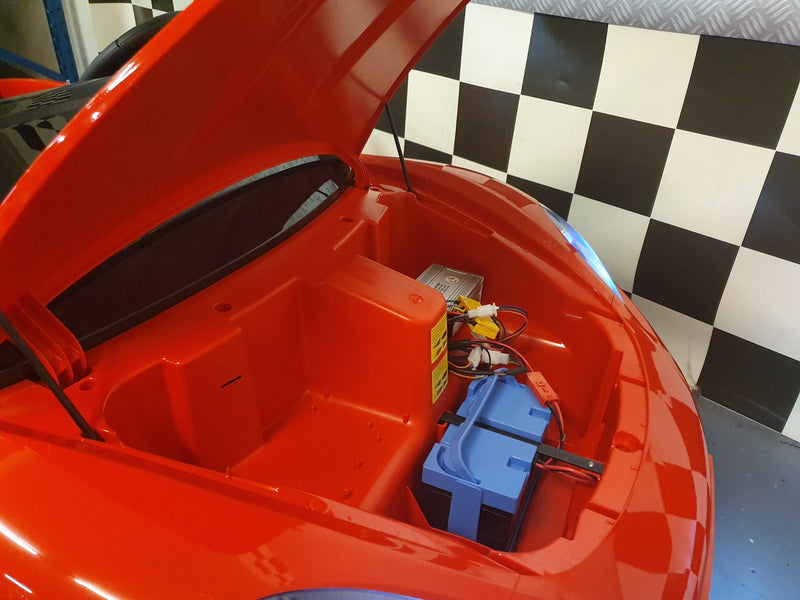 24V elbil til børn fra 6 år med brushless motor – 2 personer, rød