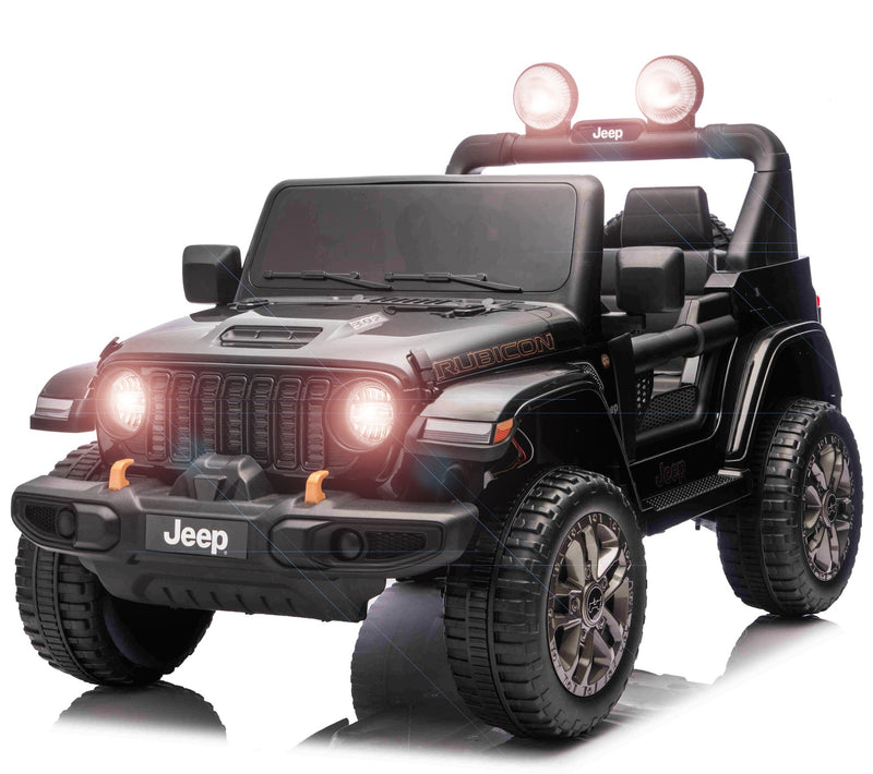 Jeep Wrangler Rubicon Elbil Til børn 21,6V m/Lædersæde, Gummihjul