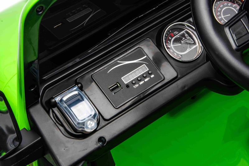 Jeep Wrangler Rubicon Elbil Til børn 21,6V m/Lædersæde, Gummihjul Grøn