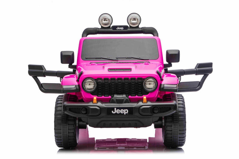 Jeep Wrangler Rubicon Elbil Til børn 21,6V m/Lædersæde, Gummihjul Pink