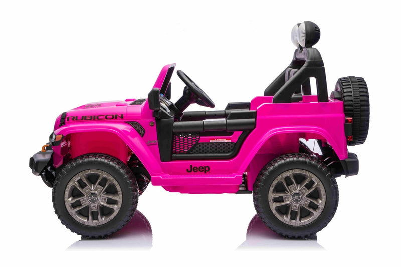 Jeep Wrangler Rubicon Elbil Til børn 21,6V m/Lædersæde, Gummihjul Pink