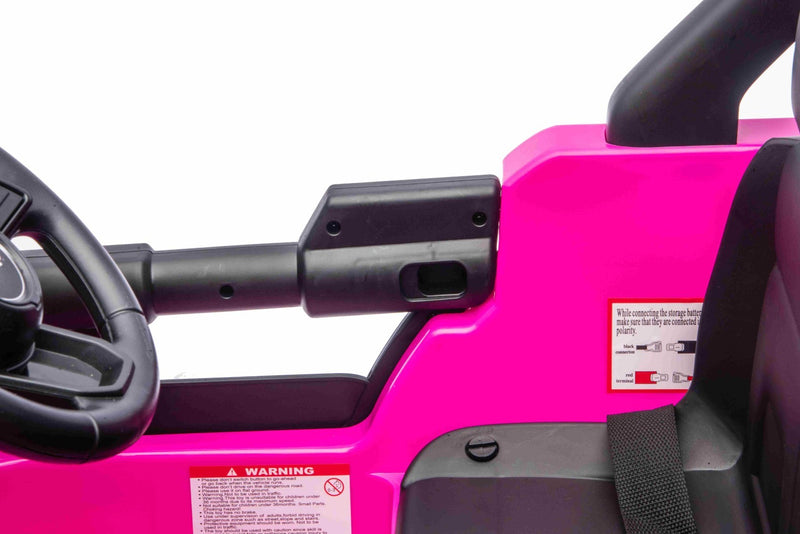 Jeep Wrangler Rubicon Elbil Til børn 21,6V m/Lædersæde, Gummihjul Pink