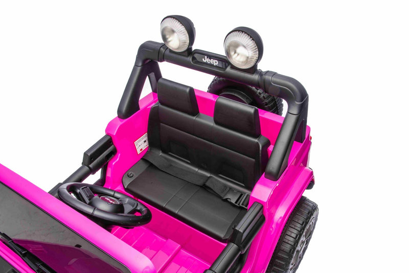 Jeep Wrangler Rubicon Elbil Til børn 21,6V m/Lædersæde, Gummihjul Pink