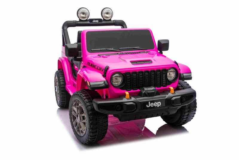Jeep Wrangler Rubicon Elbil Til børn 21,6V m/Lædersæde, Gummihjul Pink