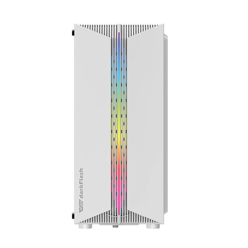 Darkflash DK151 LED-computerkabinet (hvid) + 3 RGB-blæsere