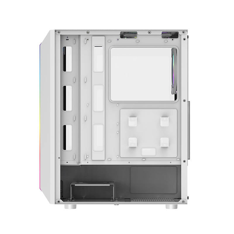 Darkflash DK151 LED-computerkabinet (hvid) + 3 RGB-blæsere