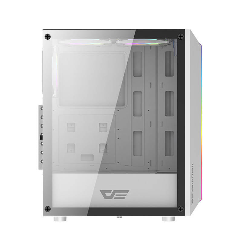 Darkflash DK151 LED-computerkabinet (hvid) + 3 RGB-blæsere