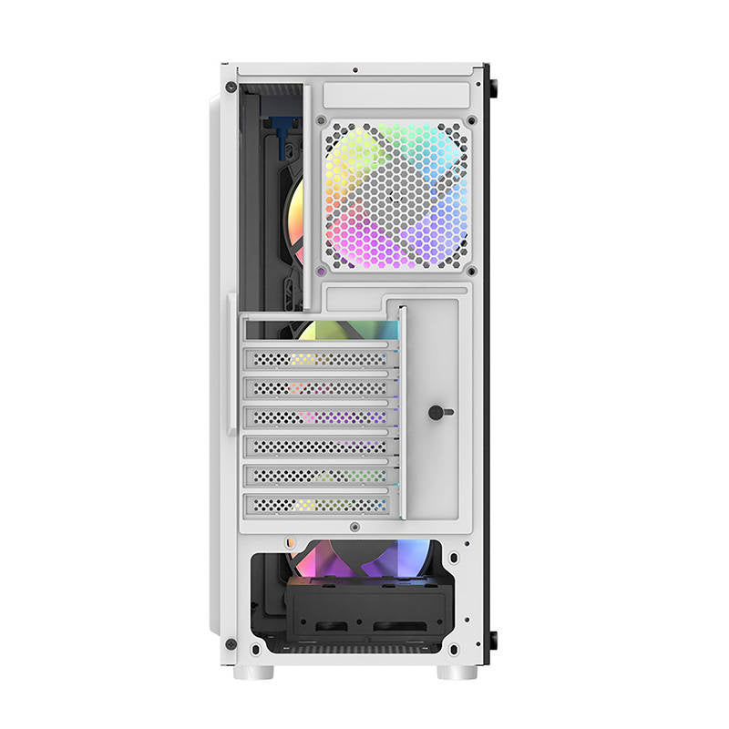 Darkflash DK151 LED-computerkabinet (hvid) + 3 RGB-blæsere