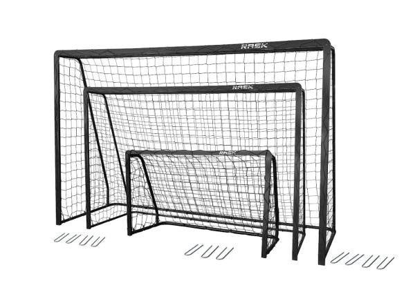 RASK Fodboldmål 240 x 160 cm sort stål med dobbelt overlægger