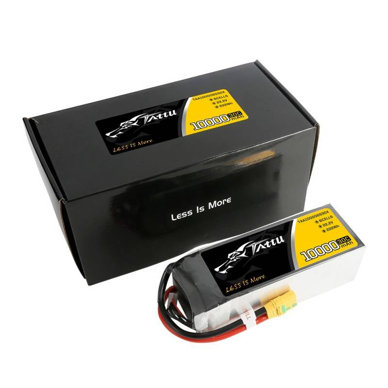 Tattu batteri 10000mAh 22.2V 30C 6S1P XT90 anti-gnist-stik