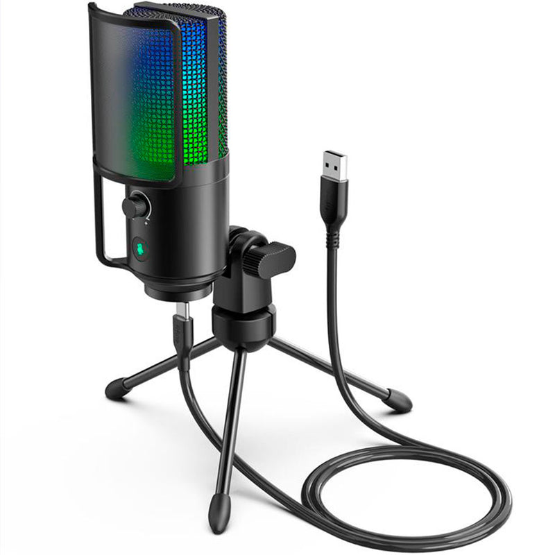 FIFINE K669 PRO2 RGB USB-kondensatormikrofon, sort