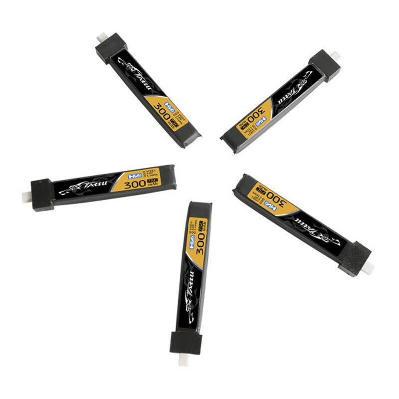 Tattu LiPo-batteri 300mAh 3.8V 75C 1S1P HV BT2.0.5 (5 stk.)