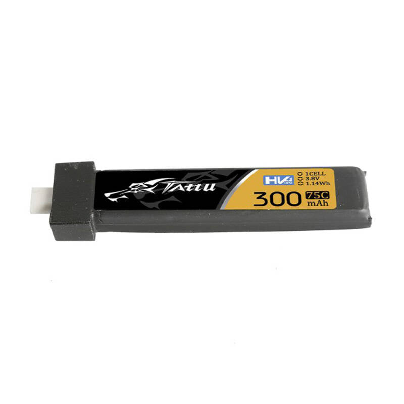 Tattu LiPo-batteri 300mAh 3.8V 75C 1S1P HV BT2.0.5 (5 stk.)