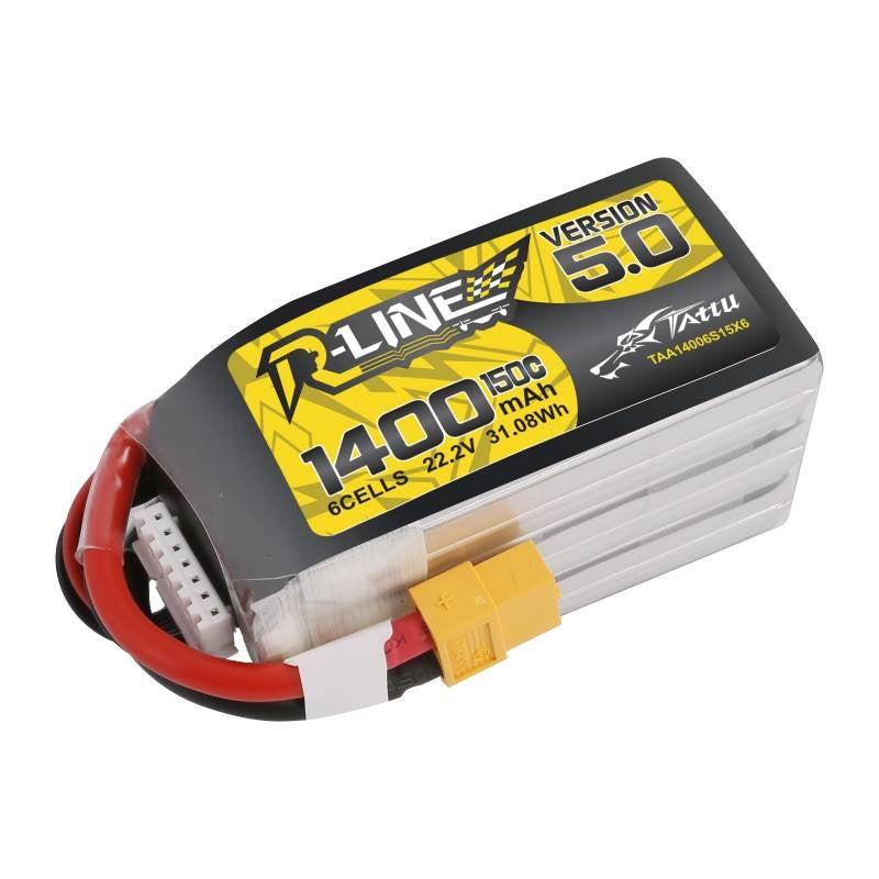 Tattu R-Line 5.0 batteri 1400mAh 22.2V 150C 6S1P XT60